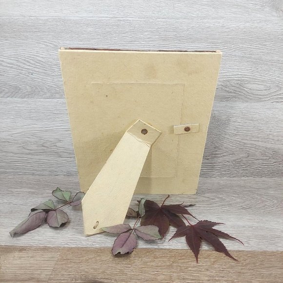 Vintage Dry Leaf Photo Frame Tabletop Boho Ornament Free Stand Display Décor - Picture 12 of 16